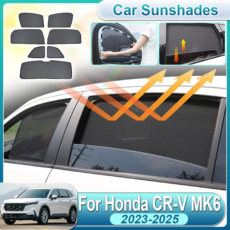 

Для Honda CR-V MK6 RS 2023 2024 2025: Солнцезащитные шторки для автомобиля, защитные экраны для лобового и заднего стекол, автоаксессуары