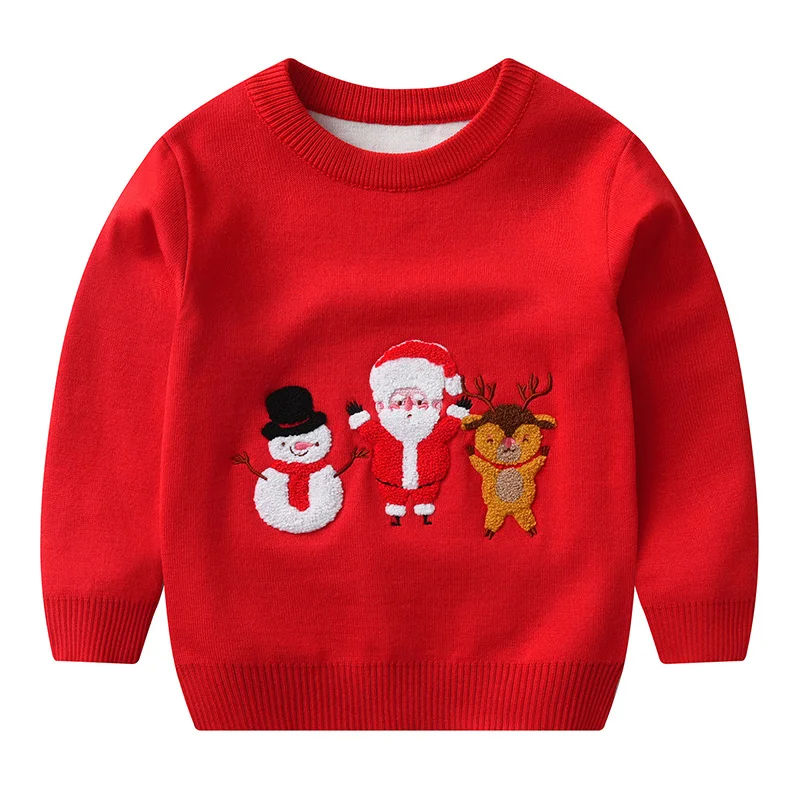 Baby Boy Girl Sweaters Kids Christmas Cartoon Knit Pullover Warm Sweaters Kids Clothes Autumn Winter Children Xmas Clothing