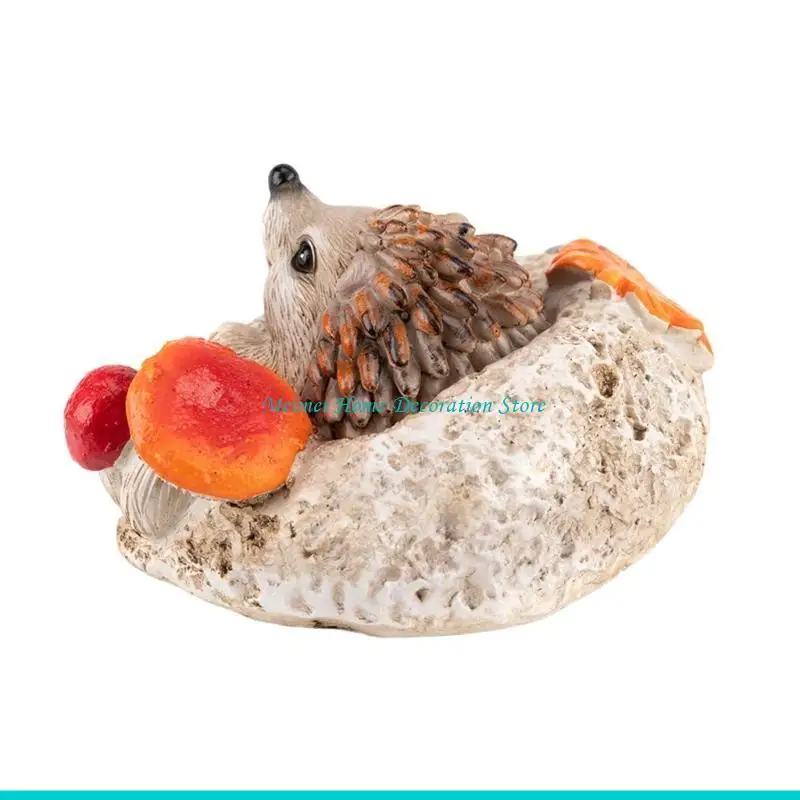 H7BF Hedgehog Figurine Hedgehog Garden Ornament Seasonal Holiday Decoration Resin Texture Suitable for Unique Home and Garden