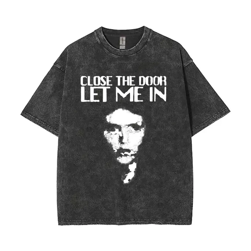 

Washed‌ Vintage Ethel Cain Perverts Vacillator Close The Door Let Me in Graphic T-shirt Men Women Retro Gothic Oversized T Shirt
