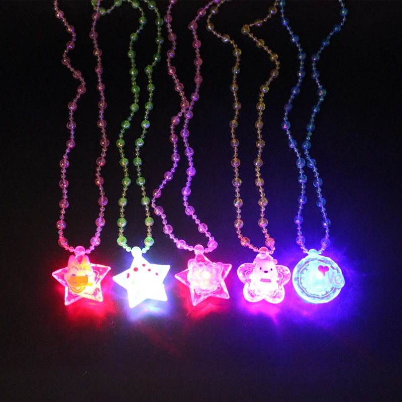 

Children luminous necklace toys colorful glitter acrylic princess necklace party costume decoration birthday gift