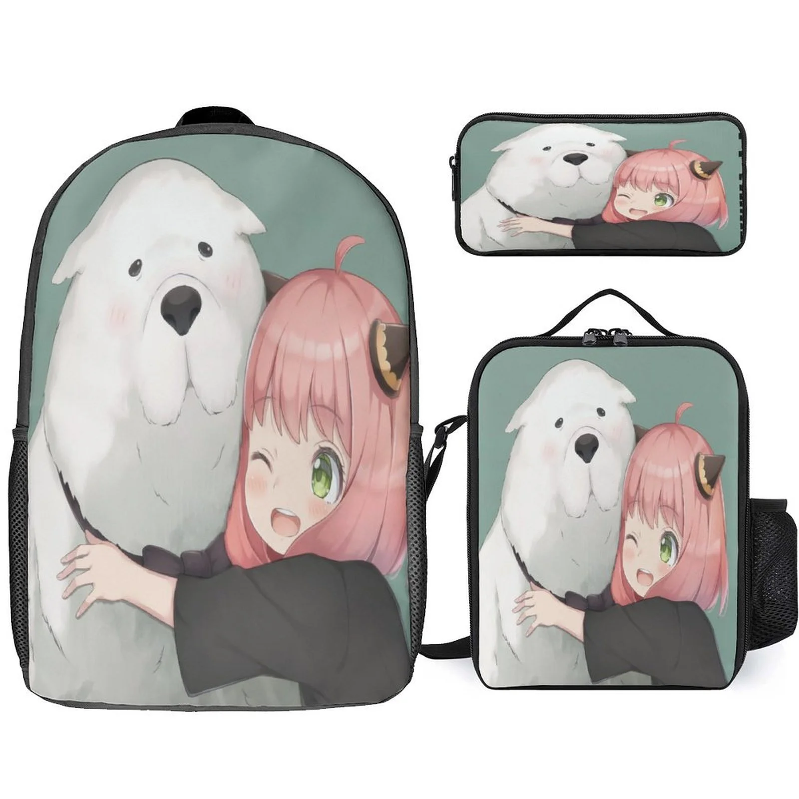 

Student Spy Family Trendy Daypack+Waterproof Shoulder Bag+Pencil Box 3Pcs Set-Back to School Backpack for Children