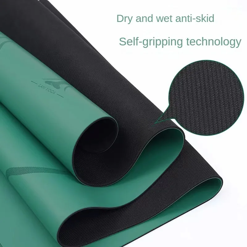 Straight pu yoga mat Natural rubber non slip yoga widening thickening professional fitness mat Household floor mat