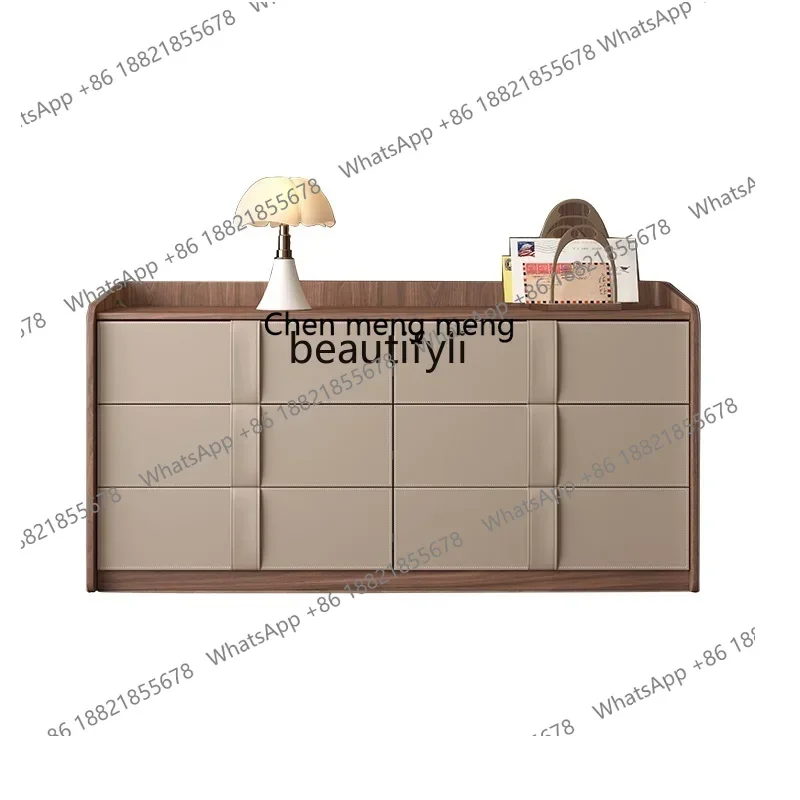 

xzBedroom chest, new all-solid wood medieval style, bedside storage cabinet, combined storage chest