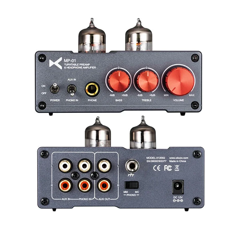 XDuoo MP-01 Dual 6N3 หลอด Phono Amplifier MP01 เครื่องขยายเสียงหูฟัง 6.35 มม.หูฟัง AMP Aux PHONO อินพุต Power Pre-Amp