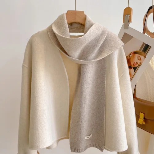 하이 퀄리티 100% 울 스카프, 겨울 심플 클래식 단색 랩, 남성 커플 스카프, 부드럽고 따뜻한 보온 니트 머플러, 신제품 