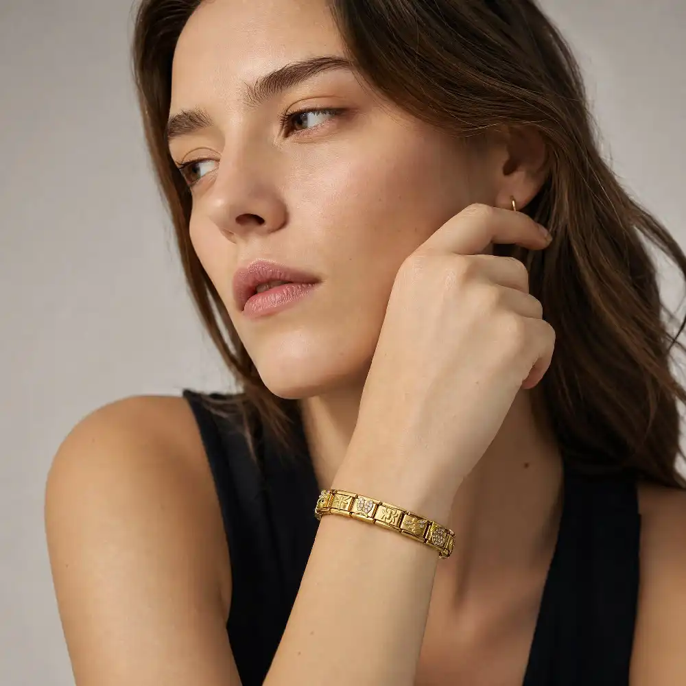 GEMOSA Glänzende, niedliche Hasen-, Bienen- und Spinnen-Verbindungsperlen aus Edelstahl, passend für 9-mm-italienische Charm-Armbänder, Damen- und Herrenschmuck – Detail 2