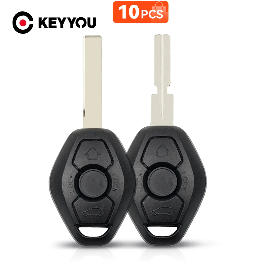 

KEYYOU 10X Car Remote Key Shell Case 2 Buttons For BMW EWS Sytem E38 E39 E46 X3 X5 Z3 Z4 1/3/5/7 Series Blank Key Shell