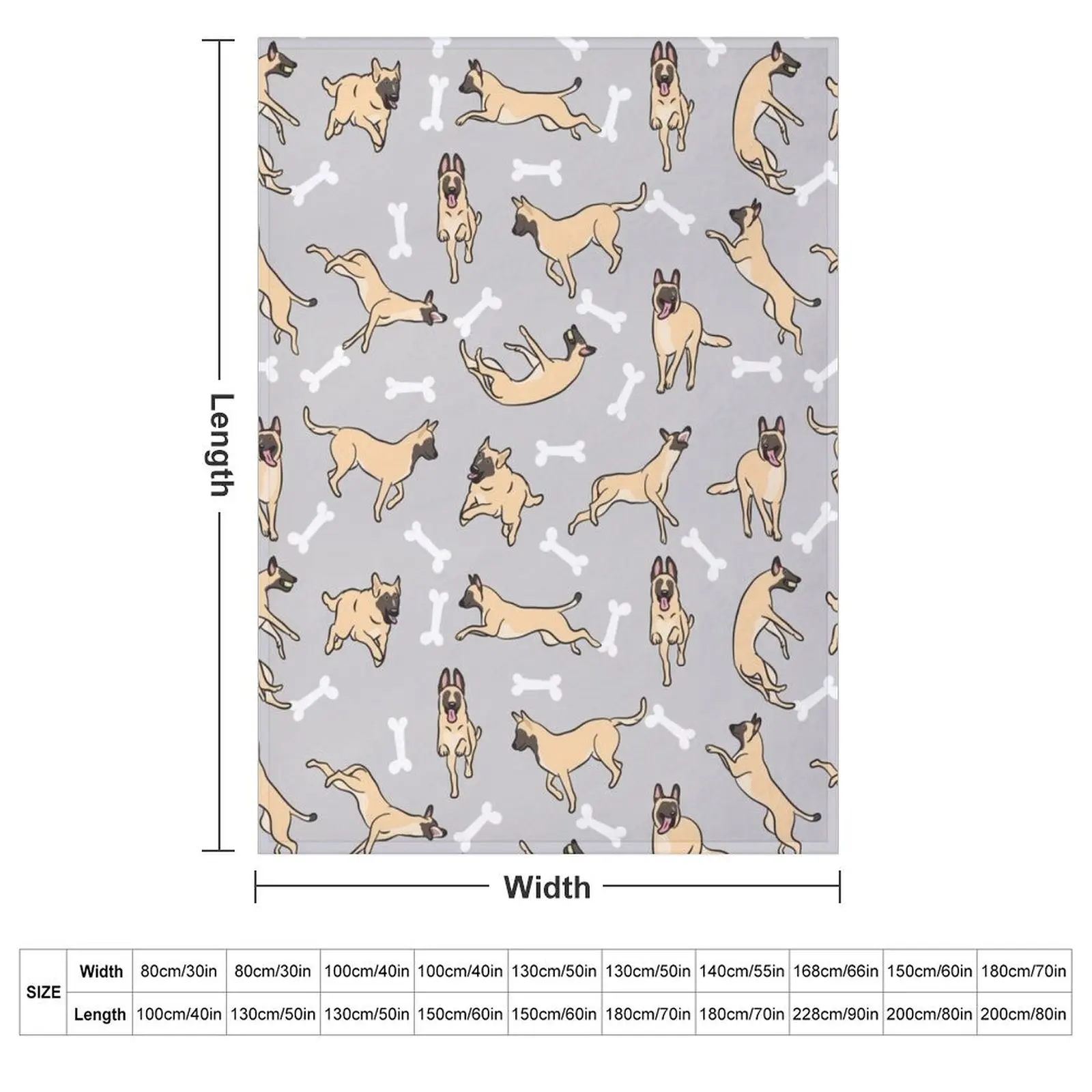 Playing Cream Belgian Malinois - Gray Background Throw Blanket Summer Beautifuls Sleeping Bag Hairys Blankets