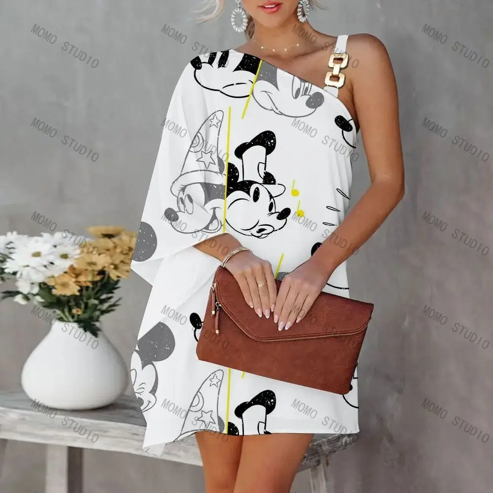 Fashion New Evening Dresses for Women 2022 Sexy Dress Leisure Color Woman Clothes Y2k Trendy HD Print Minnie Mouse Disney Summer