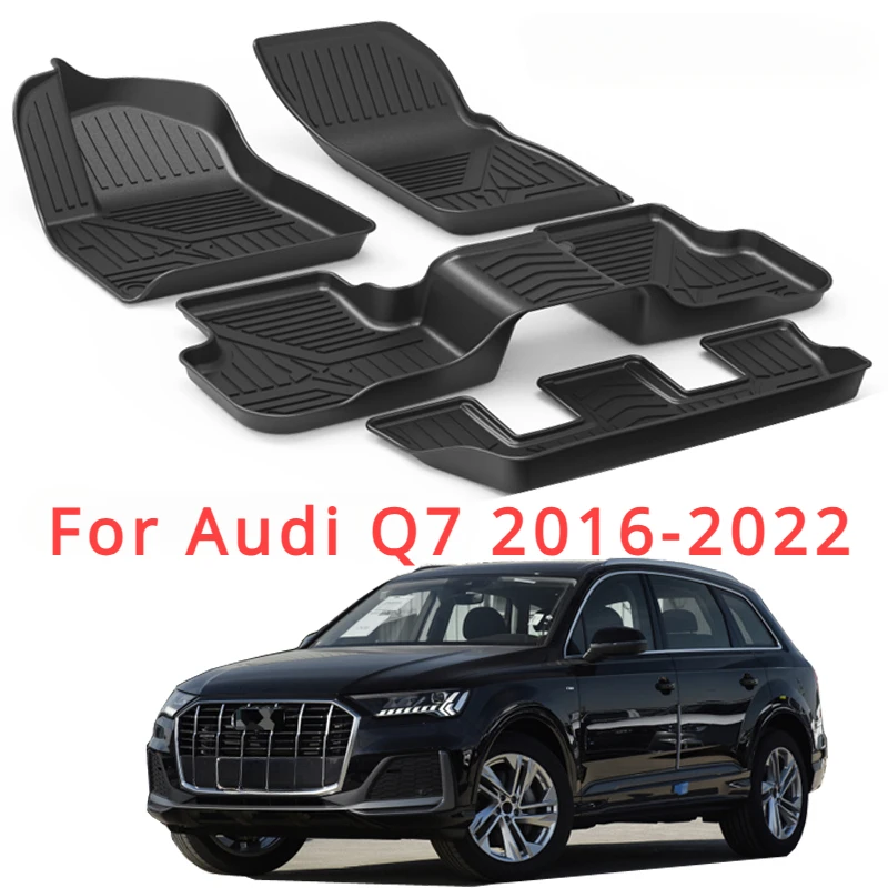 LHD Auto-Fußmatten, doppellagige TPE-Fußpolster, Innenbodenlage für Audi Q7 2022 2019 2020 2021 2016, Zubehör