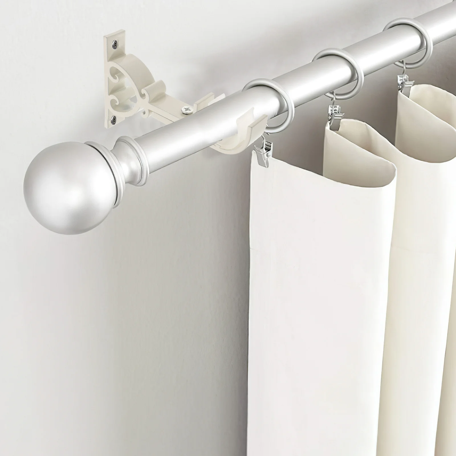 

2Pcs Rotatable Curtain Rod Brackets Thickened 5Mm Aluminum Alloy Anti-Rust for 22Mm Window Curtains 5/8 Inch Curtain Rod