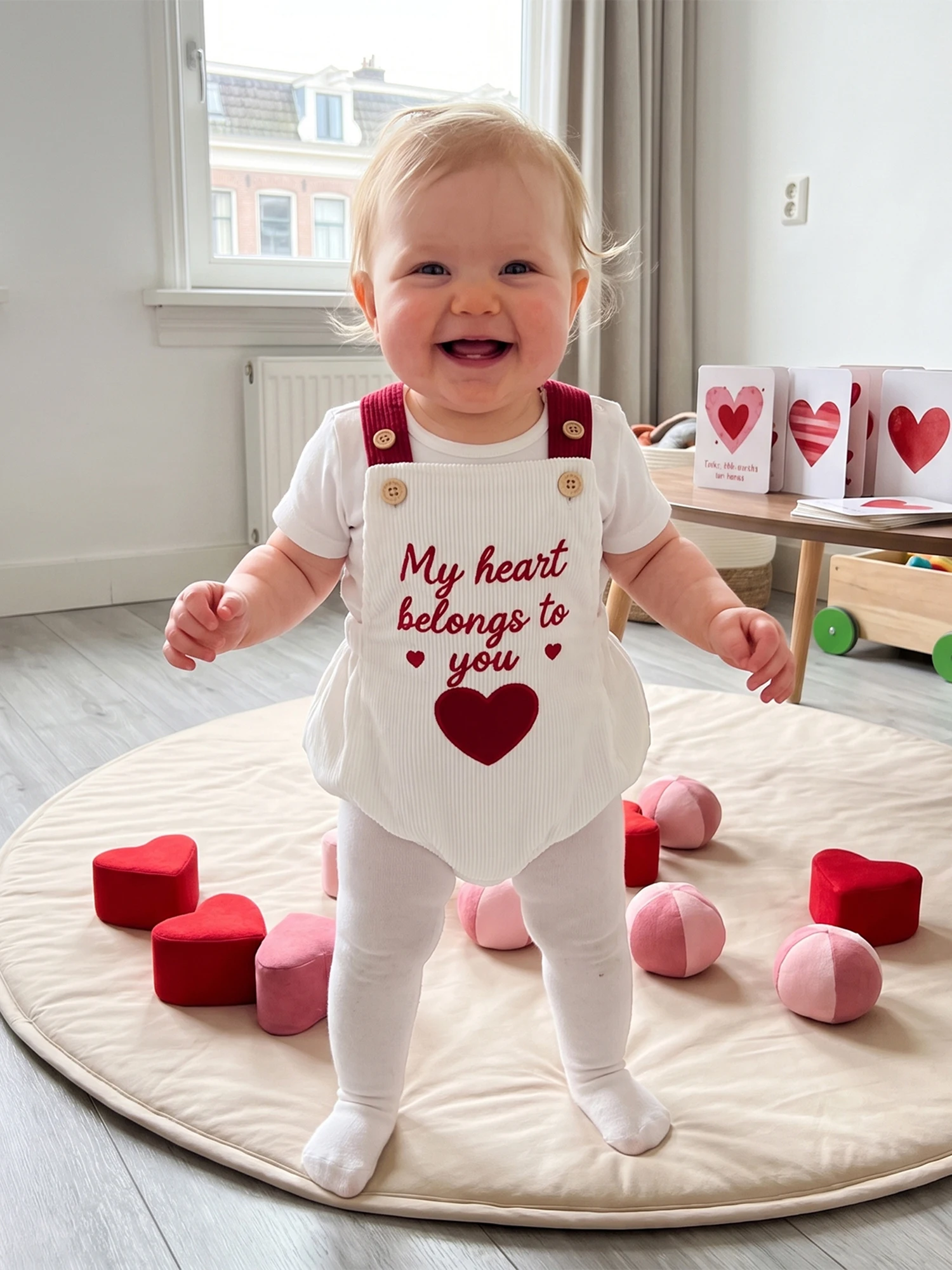 S Day Embroidery Sleeveless Embroidery Letter Day Romper Letter Embroidery Baby-Girl-Valentine Top Rated