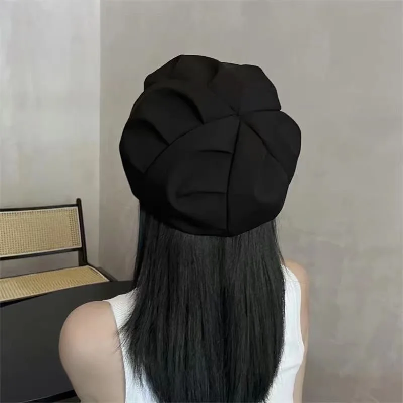 Spring and Autumn Women's New Cloud Hat Fashion All-Match Octagonal Female Cap Big Head Circumference Korean Style Elegant Face