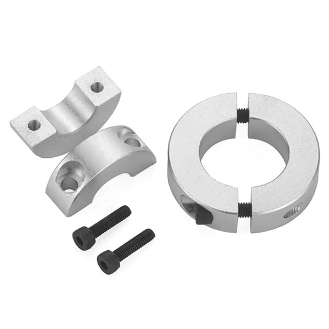 1Pcs 4mm-80mm Dia Fixed Locking Limit Ring Open Type Aluminum Alloy Separate Optical Axis Clamp-Type Collar with Screws Hardware