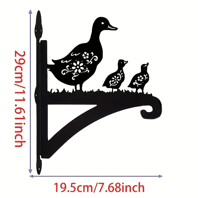 1 Elegant Design - Metal 2D Duck-Shaped Wall Plant Hanger |   Suitable for Flower Pots, Lighting Fixtures, Bird Feeders, Wind Chimes, Decorative Stands, Home and Garden Decor, Rustic Charm, Handcrafted Details, Durable Construction.