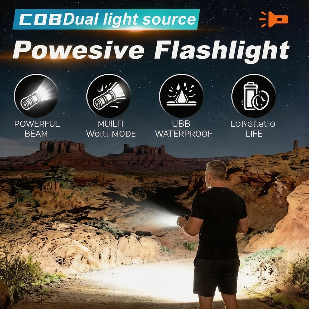 Mini Rechargeable Clip Light 400LM COB LED EDC 180° Swivel Head Digital Display Magnetic Base USBC Powerbank 7 Modes IPX4