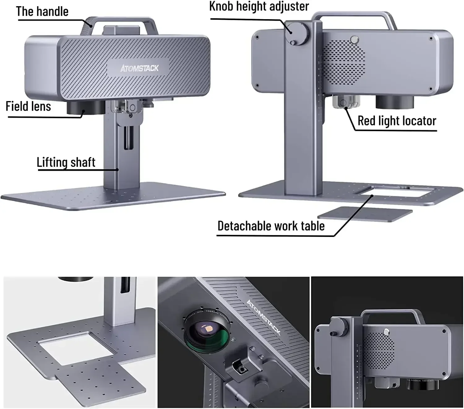 ATOMSTACK M4 Infrared Laser Marking Machine 720,000 mm/min Desktop Handheld Precise Positioning Fiber Engraver For Metal Plastic