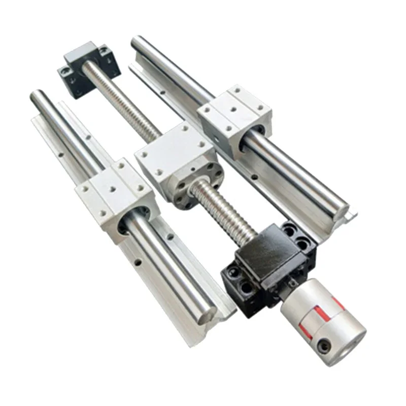 SBR16sets: 16mm Linear Rail Guide with SBR16UU Bearing Router+3 Ballscrews RM1605+3 BKBF12+3 DSG16H Nut+3Coupler for Cnc