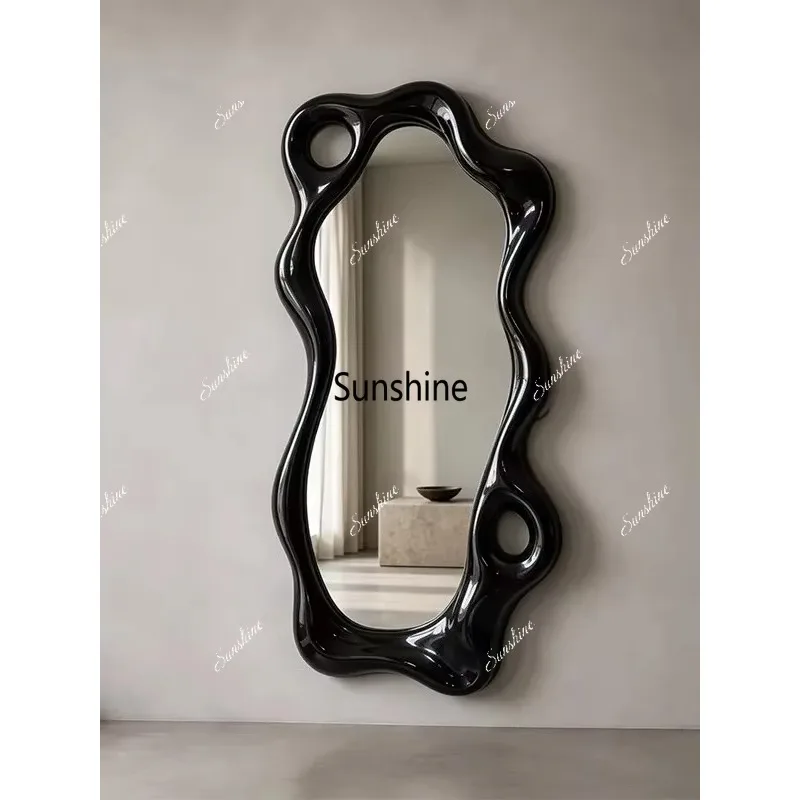 F French special-shaped mirror wall-mounted light luxury irregular fitting mirror