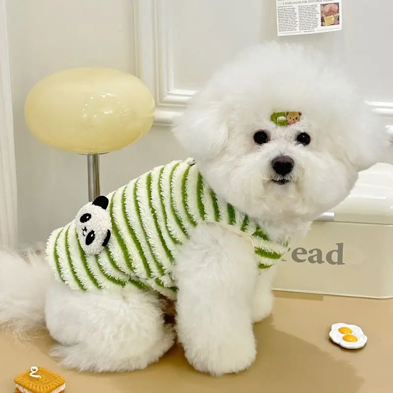 2024 Autumn Winter Small Dog Pet Warm Clothes for Teddy Bichon Frise Boomerang Costume Puppy Cat Fleece Tank Pullover Sweatshirt