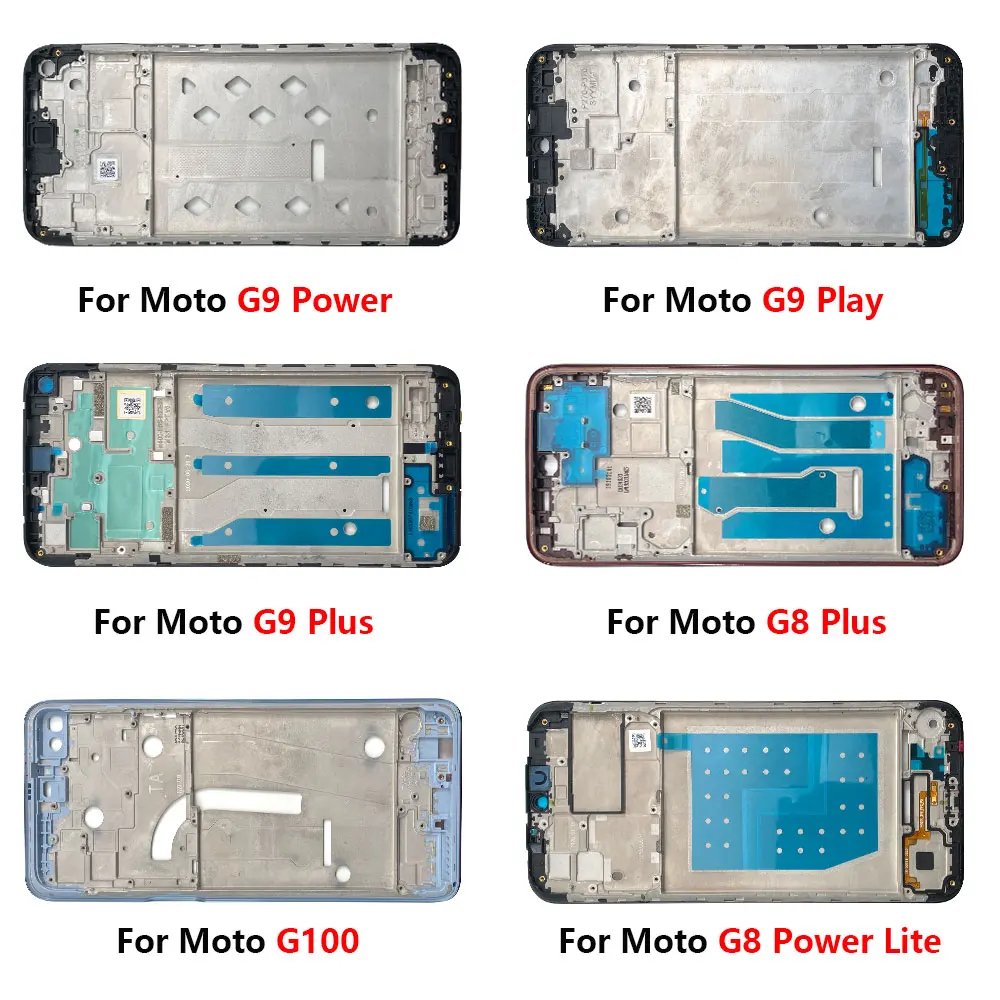 NEW Front Housing LCD Screen Frame Cover Bezel Plate Replacement Part For Motorola Moto G 5G G8 Plus G8 Power Lite G9 Play G100