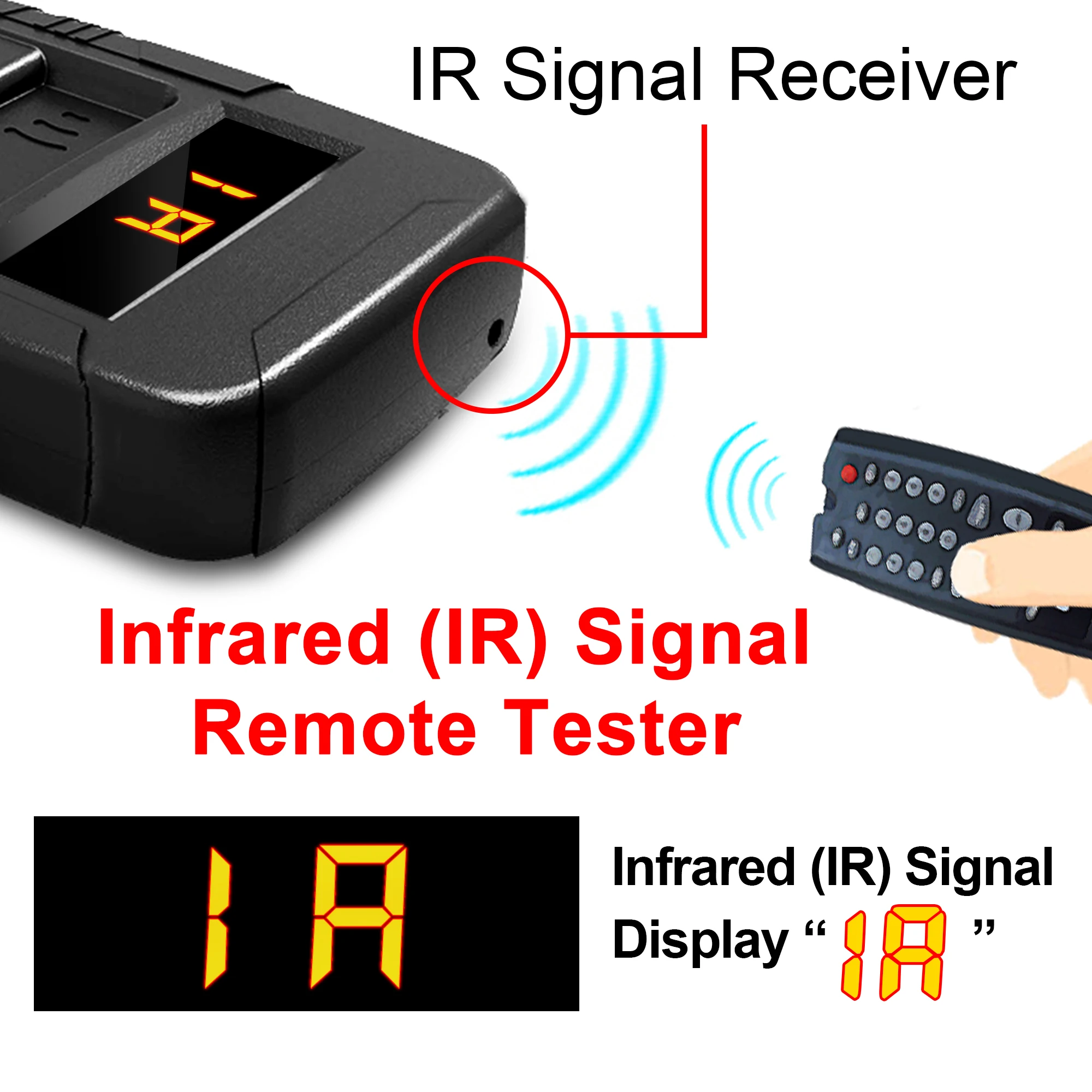 WOYO Tester di radiofrequenza Strumento di diagnosi del telecomando Tutti i tipi di (IR) Tester di frequenza radio 10-1000MHZ a infrarossi (RF)