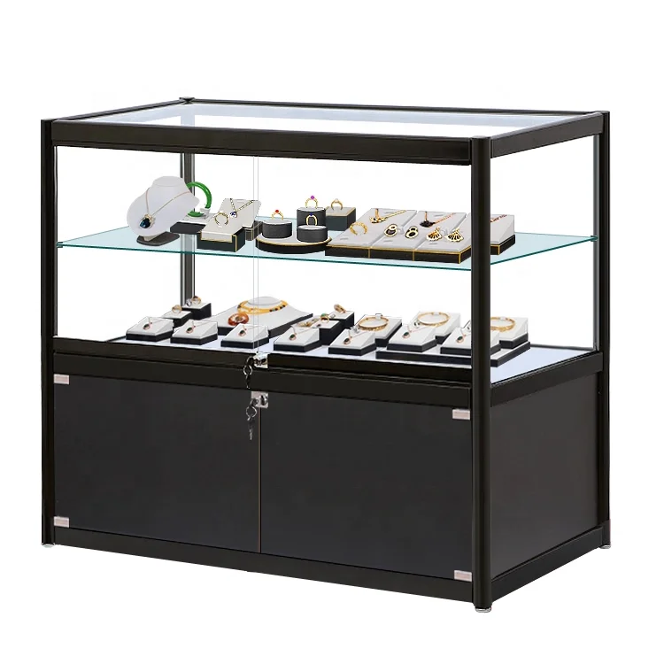Customized Size Jewellery Boutique Display Cabinet Jewelry Counter Display Showcase Strong Glass Display Cabinet