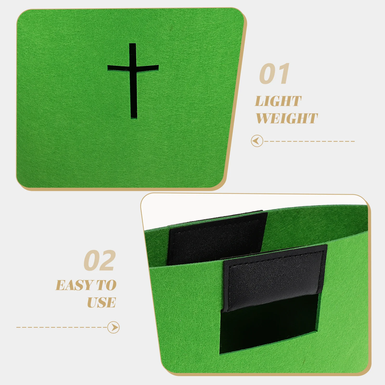 

Large Capacity Green Felt Bible Storage Bag Tote ganizer Pouch Shopping Carrier Church Study Grocery Bag for Women Books