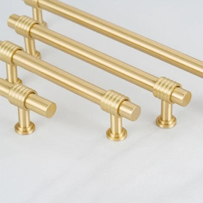 Brass Modern Minimalist Drawer Knobs Furniture Handle Light Luxury French Style Wardrobe Handle Nordic Brass Cabinet Door Handle