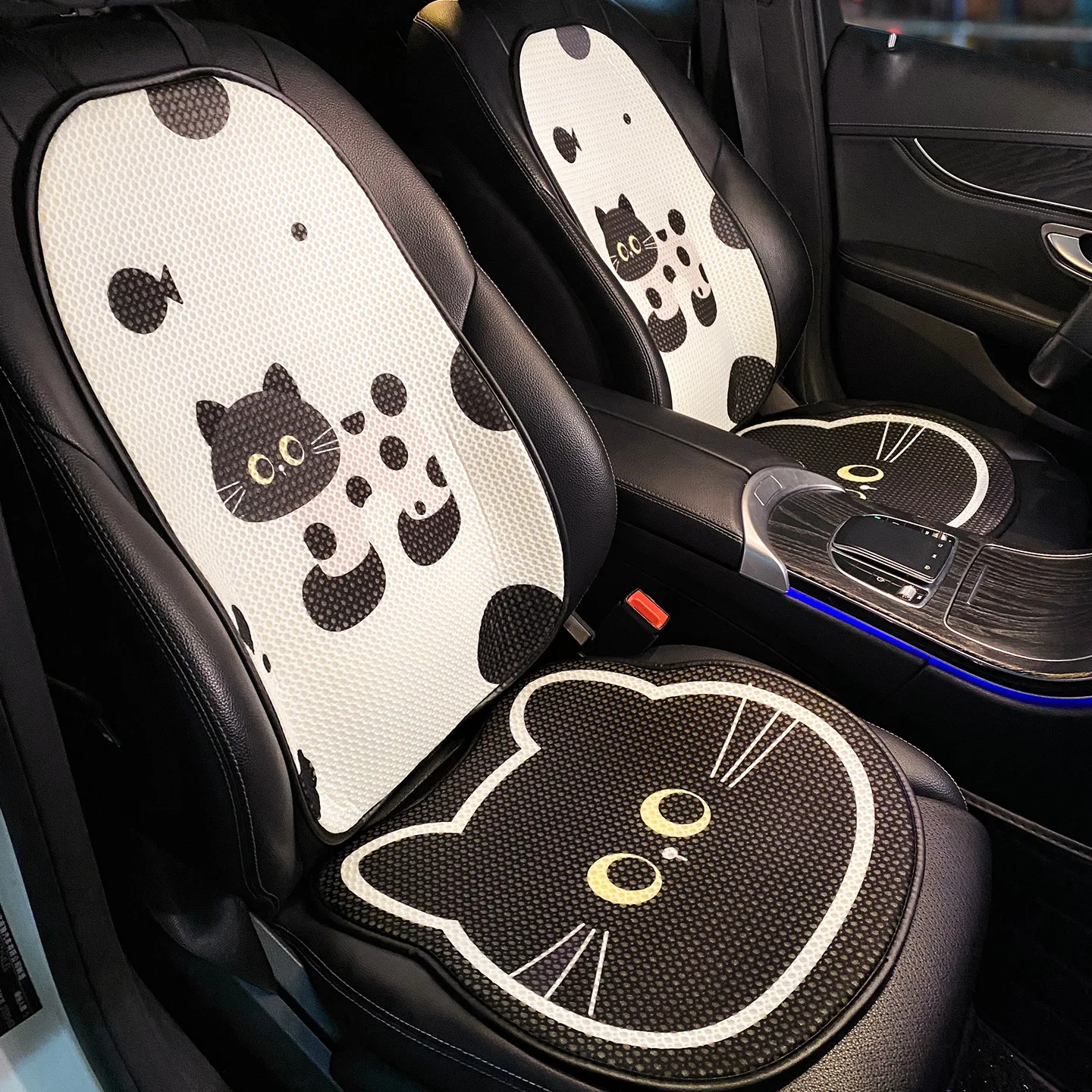 New Car Seat Cushion 2025 New Ice Silk Summer Seat Ventilation Seat Cushion Cute Cat Breathable Cool Single Piece Seat Cushion