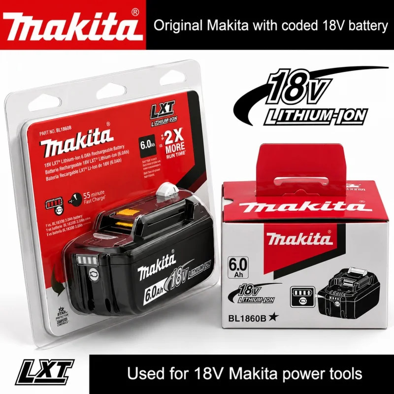 Nova Bateria de Lítio de Substituição Makita 6Ah 2026 para Ferramentas Elétricas Makita 18V BL1840 BL1830B BL1850B BL1850 BL1860 BL1815