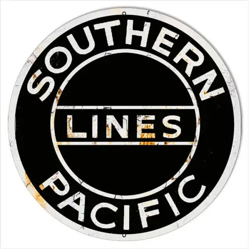 Large Reproduction Southern Pacific Lines Railroad Metal Sign 18 Round