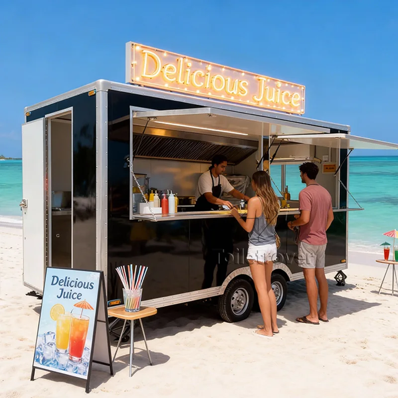 

Wholesale Food Truck Fabricacion Burger Food Trailer Cart Hot Dog Pizza Vintage Custom Food Trailer with Full Kitchen Equipment