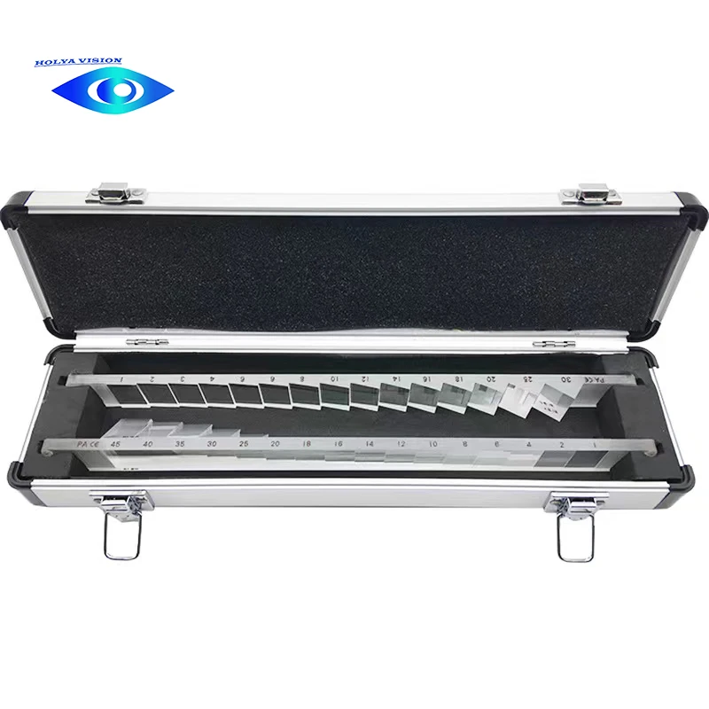 Optometry Prism Bar Vertical & Horizontal Set in Case  VB15 & HB16 Ophthalmic Equipment Prism Bar