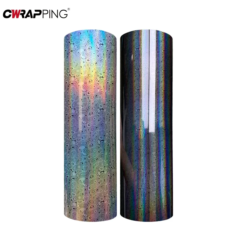 Motorrad Aufkleber Laser Schwarz Silber Chamäleon Vinyl Wrap Film Wasserdichte Air Release Aufkleber für Auto Motorrad Zubehör