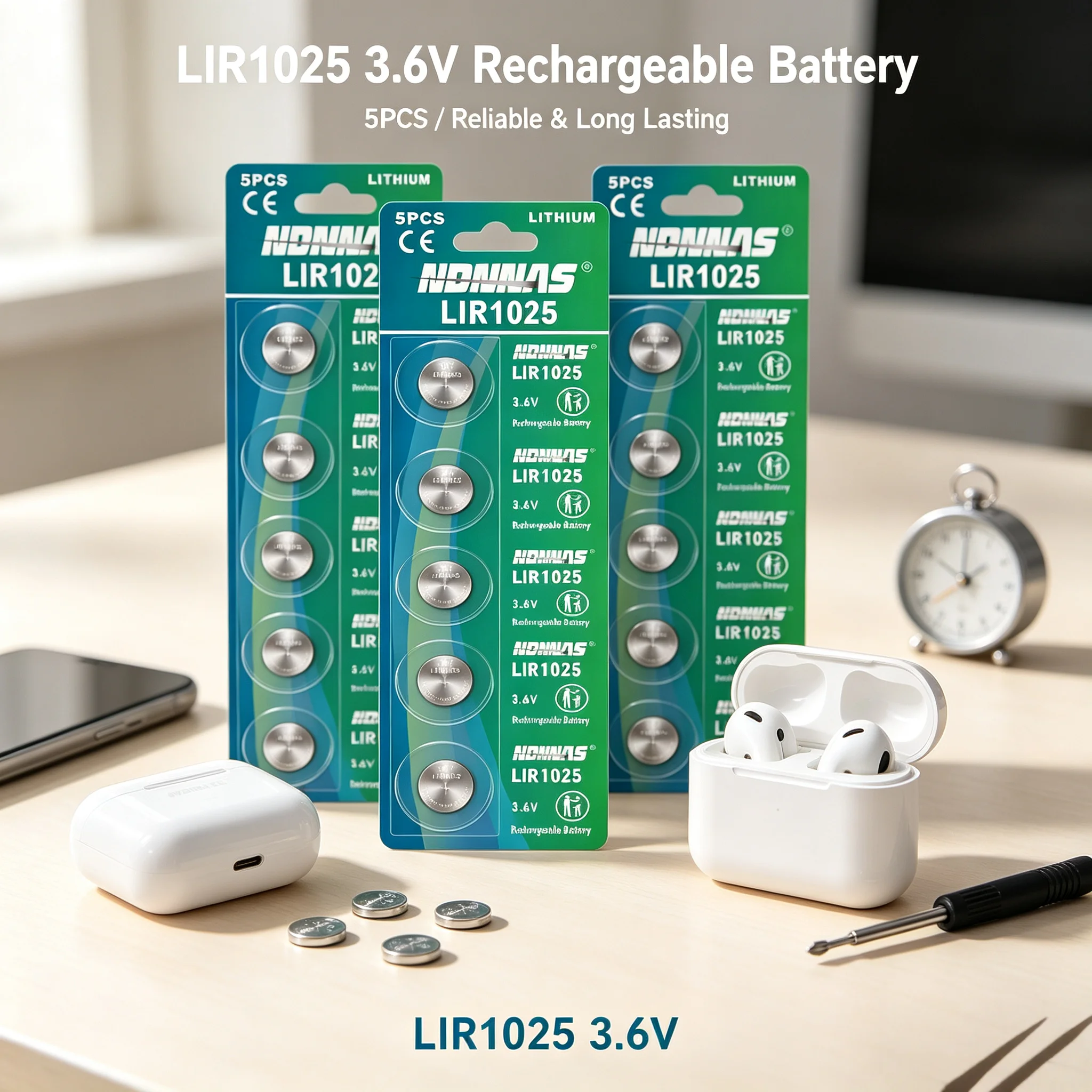 Electronics And Gadgets Ce - Universele Lir1025 recyclebare lithium-knoopcel, energiebesparende, duurzame