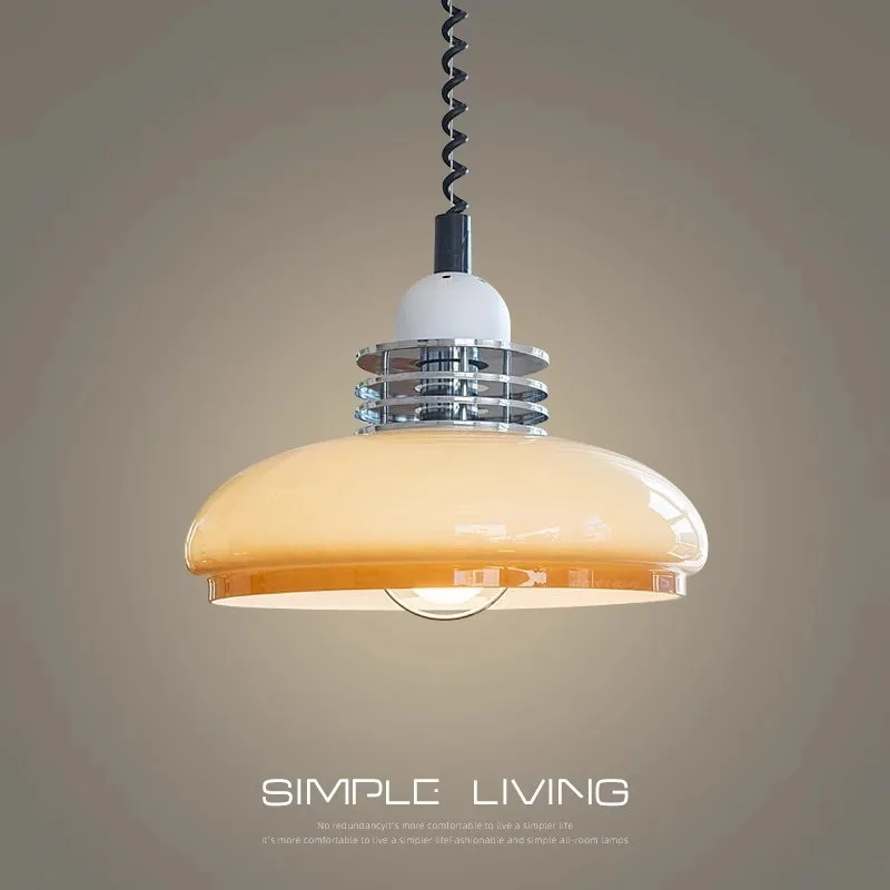 

Bauhaus Cream Style Pendant Lights Medieval Nordic Retractable Chandelier Retro Designer Restaurant Bar Counter Bedroom Study