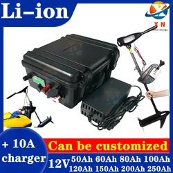 waterproof 12v 80Ah 100ah 60Ah 150Ah lithium battery 12v 200ah li ion for Trolling Motor Fishing Inflatable Boat camping EV