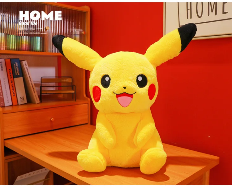30-75cm Big Size Pikachu Plush Toy Cute Pokemon Pikachu Doll Super Soft Stuffed Pokémon Smile Pikachu Pillow Christmas Gifts Kid