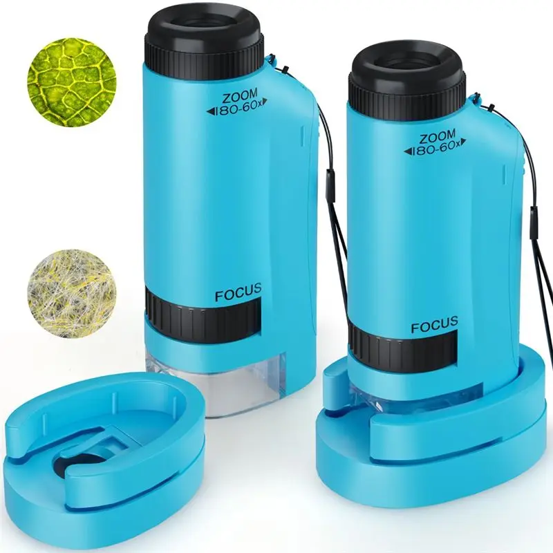 AB08-Portable Microscope For Kids Zoom 60X-180X,Handheld Mini Microscope ,STEM&Science ,LED Pocket Microscope