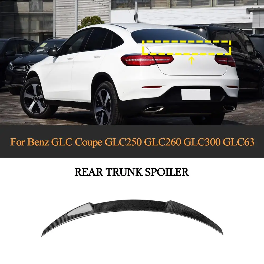 For W253 Car Rear Trunk Wing Spoiler For Mercedes Benz GLC Class W253 Sport GLC43 AMG Coupe 2016 - 2019 Carbon Fiber Rear Wing