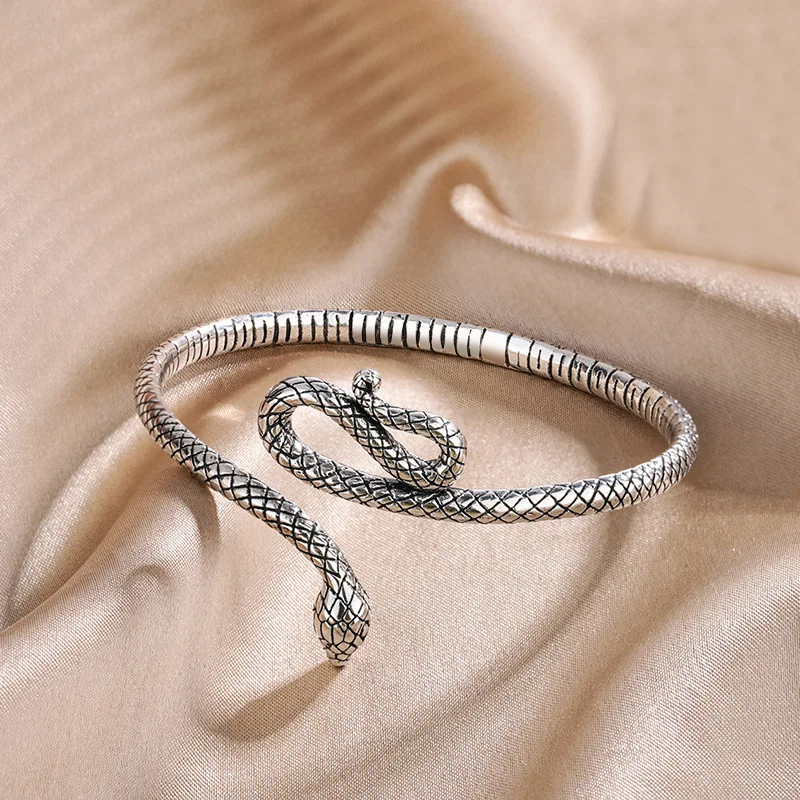 New Arrival Trendy Snake Animal Design Retro Thai Silver Female