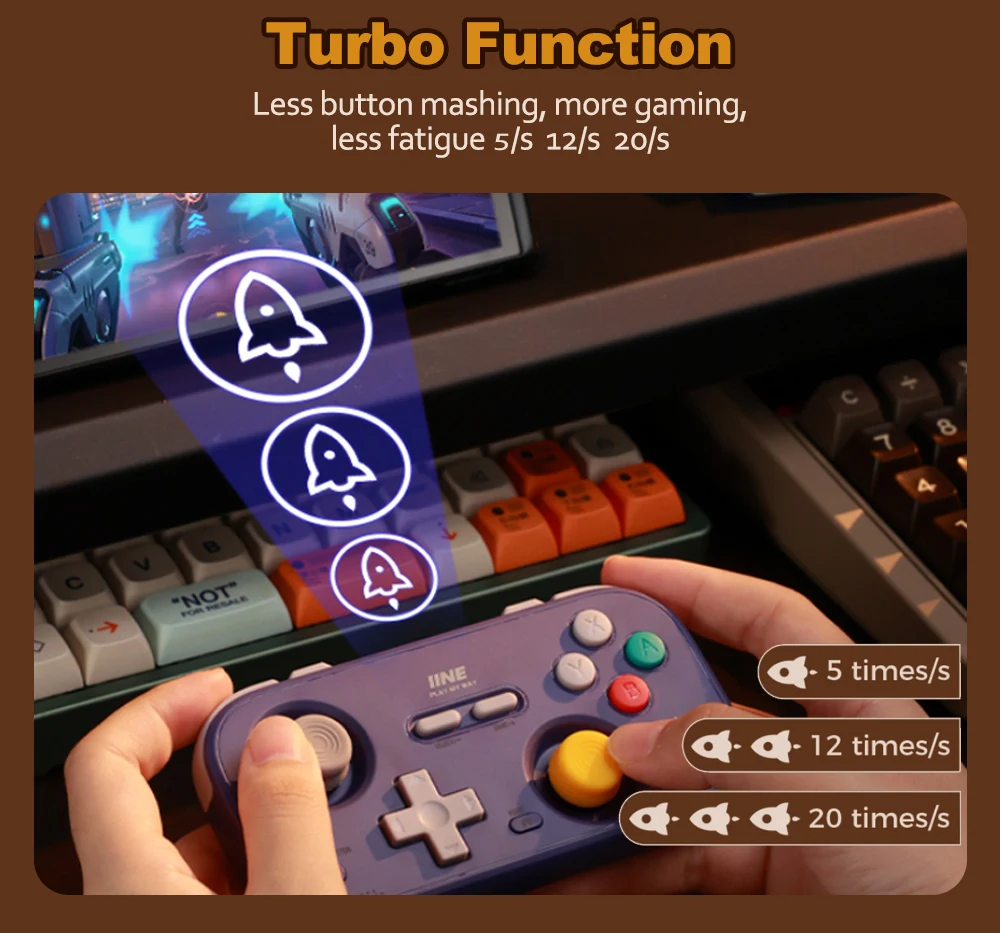IINE Pocket Gamepad for Nintendo Switch 2/1 Steam Deck Phone Car Portable Retro Controller Hall Effect Joystick NS Version