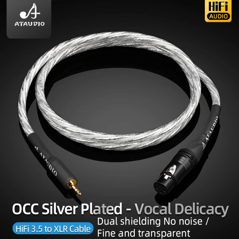 

6N OCC Silver Plated HiFi 3.5mm to XLR Female Audio Cable With Gold Plated Plug For Mixer Amplifier Stereo 3.5 to XLR Male Cable