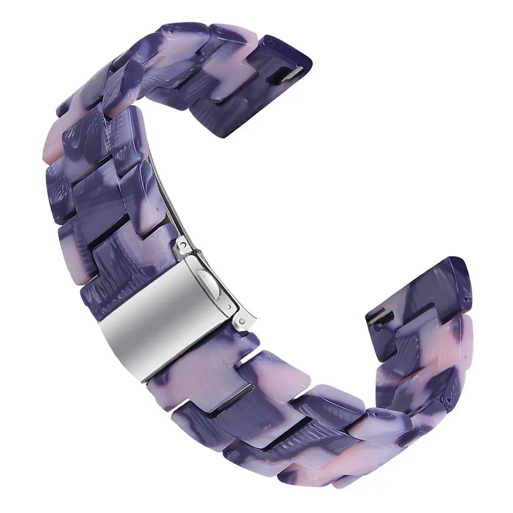 1Pcs Resin Watch Band Double Button Folding Strap Heat Water Resistant Flexible Comfort Fit for Fitbit