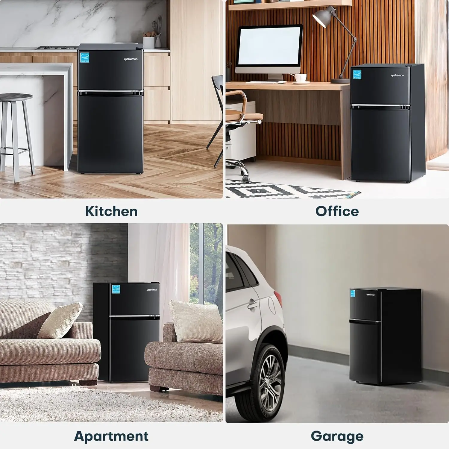 3.1 Cu.Ft Mini Fridge with Freezer, Double Door Mini Fridge, Dorm Essentials, Adjustable Thermostat, Energy Saving, Mini Fridge