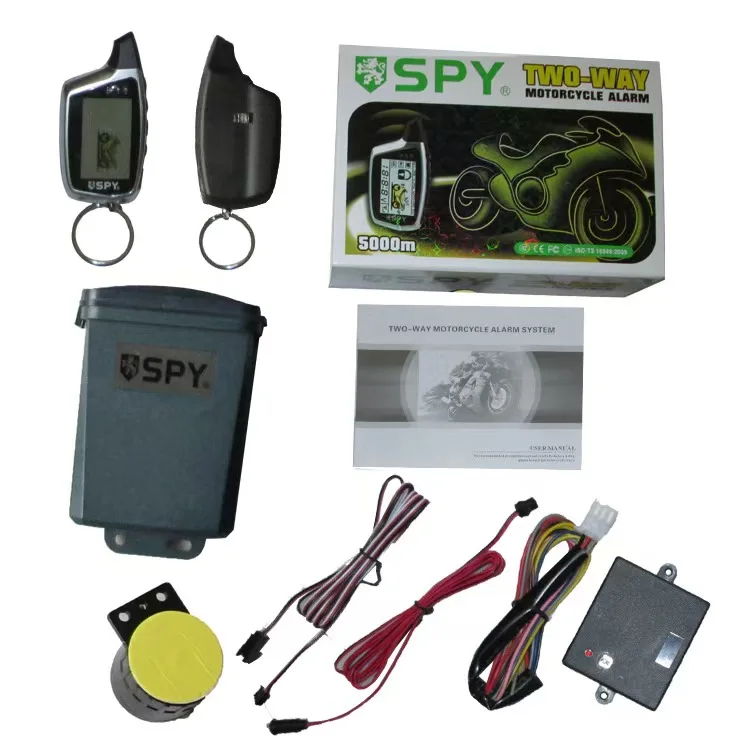 1500 Meters Long Remote Control Remote Engine Start Waterproof Anti-hijacking Motorcycle 2-Way Alarm System with 2 LCD Remotes