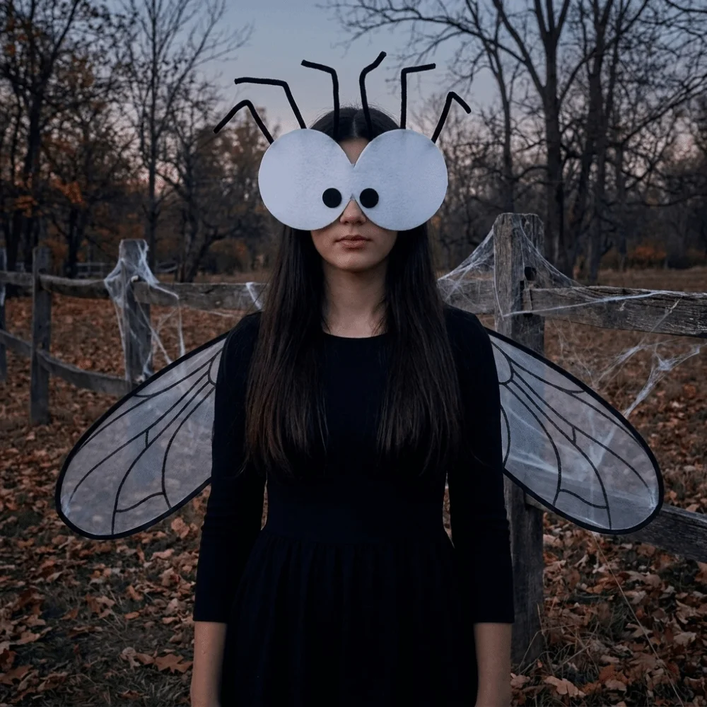 Creative Bugs Fly Wings Insect Handmade Craft Cosplay Fly Wings Sparkle Elastic Straps Costume Wings Halloween Party