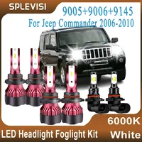 LED Headlight White 9005 9006 9145 Car Light CSP Chip High Low Beam Foglamp Kit For Jeep Commander 2006 2007 2008 2009 2010